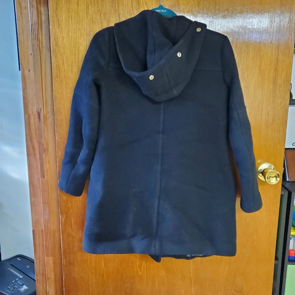 J Crew Chateau Parka Italian Stadium Cloth Wool Black 00 - Picture 2 of 6